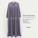 Elmira-028 Basic Dress Linen Crinkle Two Tone